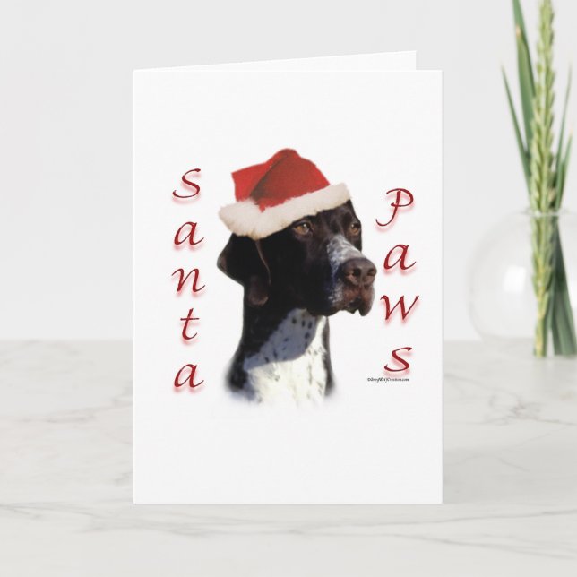 Cartes Pour Fêtes Annuelles Pointeur Père Noël Paws (Devant)