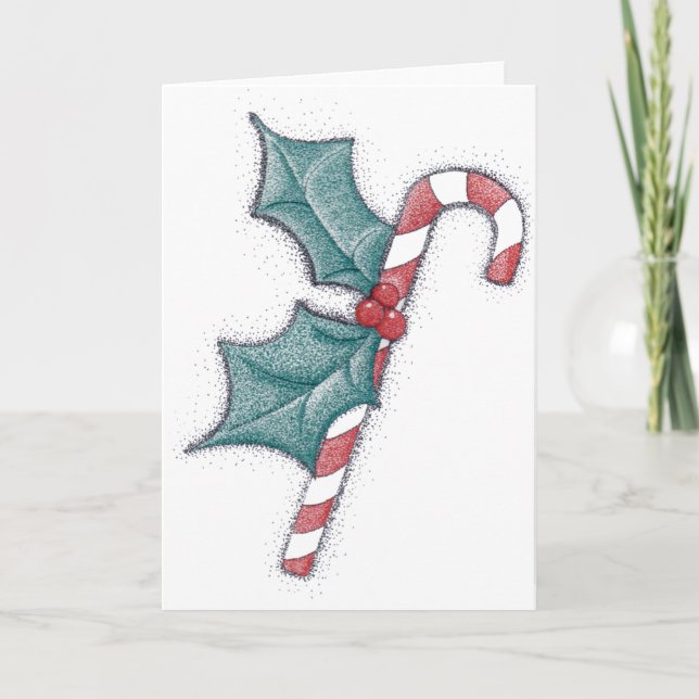 Cartes Pour Fêtes Annuelles Pointillism de sucre de canne (Devant)