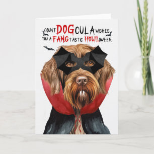 Cartes Pour Fêtes Annuelles Pointing Griffon Drôle Nombre DOGcula Halloween