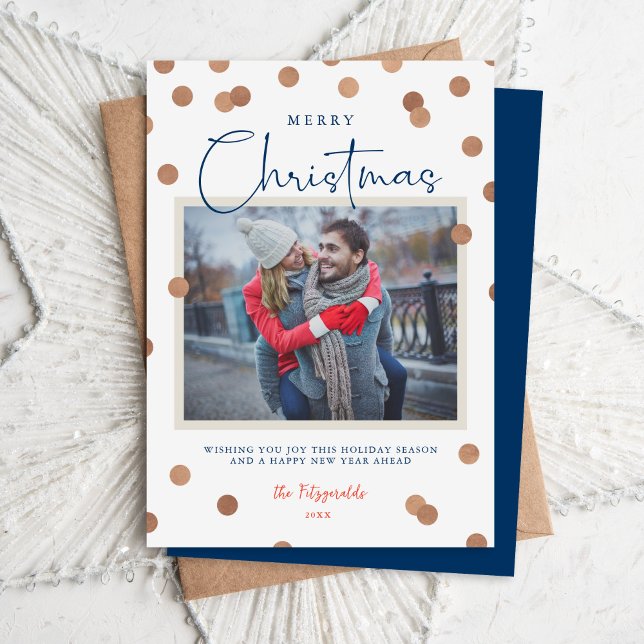 Cartes Pour Fêtes Annuelles Points Confetti Joyeux Noël Photo (Créateur téléchargé)
