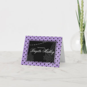 Cartes Pour Fêtes Annuelles Points noirs et violets