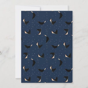Cartes Pour Fêtes Annuelles Poisson à raies marines tachetées en bleu profond