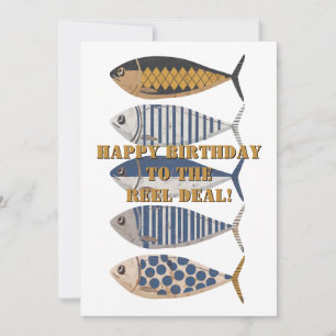 Cartes Pour Fêtes Annuelles Poisson vintage Retro Perdu, Anniversaire Personna