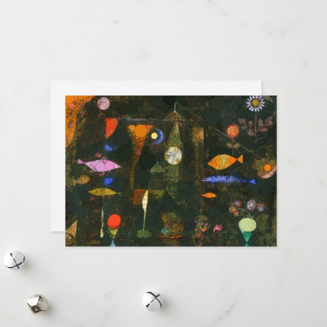 Cartes Pour Fêtes Annuelles Poissons magiques, points d'infini par après Paul  (Devant/Arrière en situation)