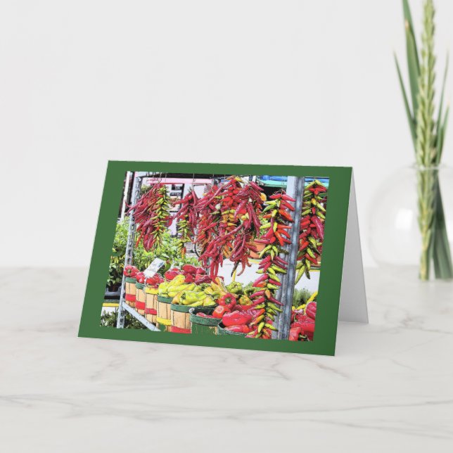Cartes Pour Fêtes Annuelles Poivrons au marché de serre de Jean, Montréal, (Devant)