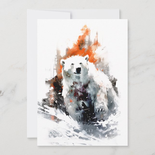 Cartes Pour Fêtes Annuelles Polar Bear American Wild Animal  (Devant)