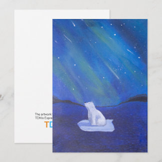 Cartes Pour Fêtes Annuelles Polar Bear & Northern Lights