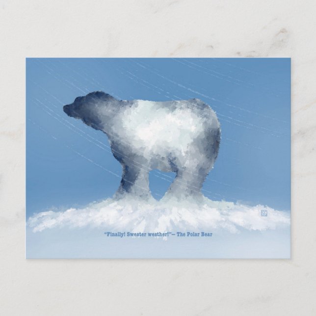Cartes Pour Fêtes Annuelles Polar Bear Sweater Weather Postcard (Devant)
