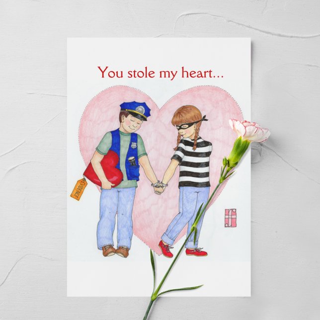 Cartes Pour Fêtes Annuelles Police Be Mine Valentine Card (personnalisable) (Créateur téléchargé)