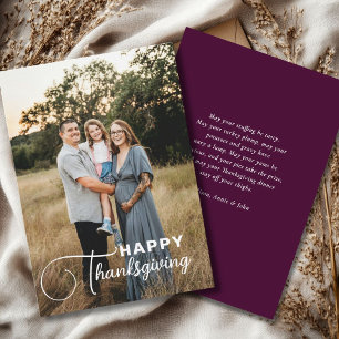 Cartes Pour Fêtes Annuelles Police d'écriture "Joyeux Thanksgiving", 1 Photo