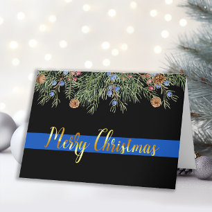 Cartes Pour Fêtes Annuelles Police Joyeux Noël Ligne bleue Police Application