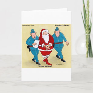 Cartes Pour Fêtes Annuelles Police Navidad Funny Cadeaux de Noël et Tee - shir