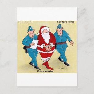 Cartes Pour Fêtes Annuelles Police Navidad Funny Cadeaux de Noël & Tee - shirt
