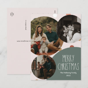Cartes Pour Fêtes Annuelles Polka Boho vert point Noël Vertical 3 photos