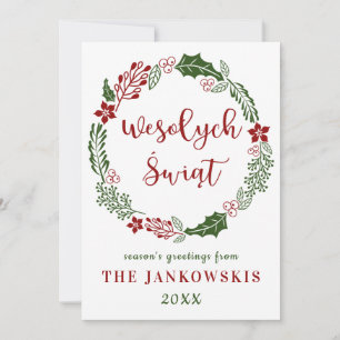 Cartes Pour Fêtes Annuelles Pologne Joyeux Noël, personnalisé