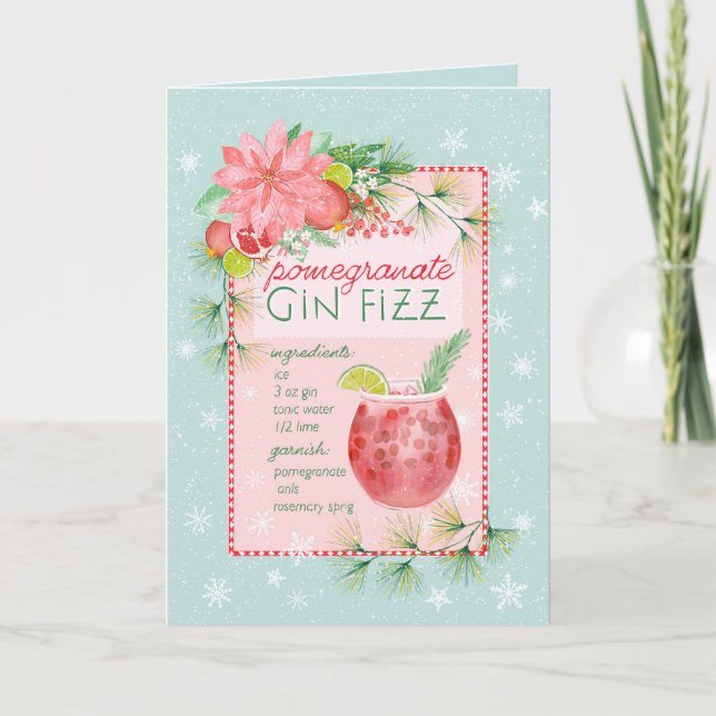 Cartes Pour Fêtes Annuelles Pomegranate Gin Fizz (Devant)