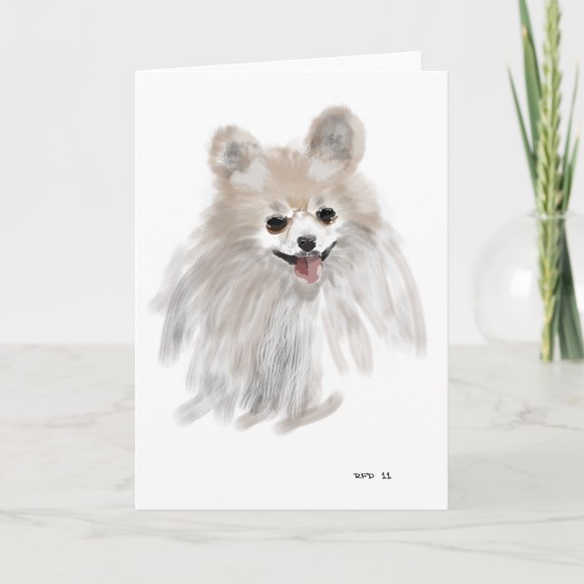 Cartes Pour Fêtes Annuelles Pomeranian (Devant)