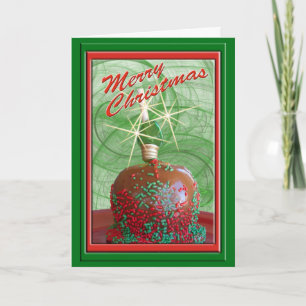 Cartes Pour Fêtes Annuelles Pomme Caramel à arrosage rouge et vert