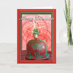 Cartes Pour Fêtes Annuelles Pomme Caramel à arrosage rouge et vert