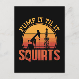 Cartes Pour Fêtes Annuelles Pompe d'oléoduc jusqu'à ce qu'il éjacule huile pla