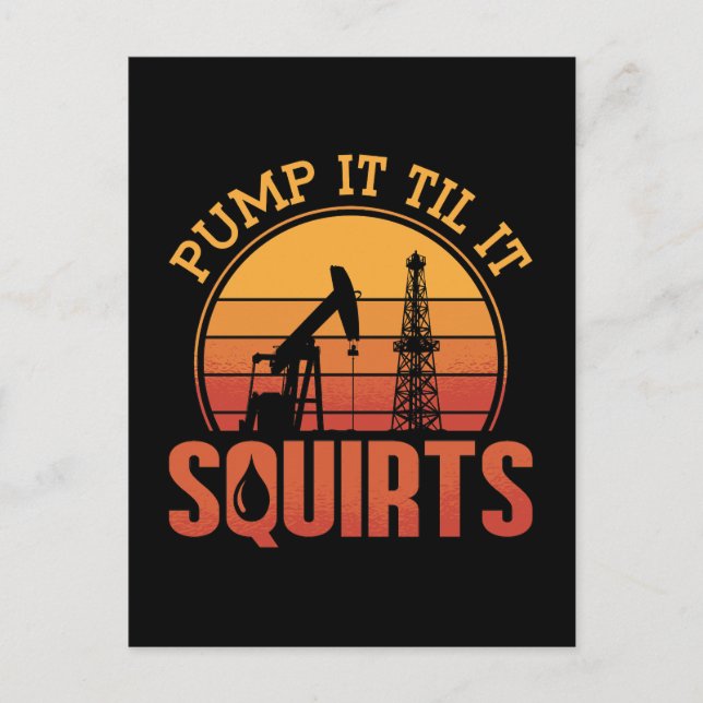 Cartes Pour Fêtes Annuelles Pompe d'oléoduc jusqu'à ce qu'il éjacule huile pla (Devant)