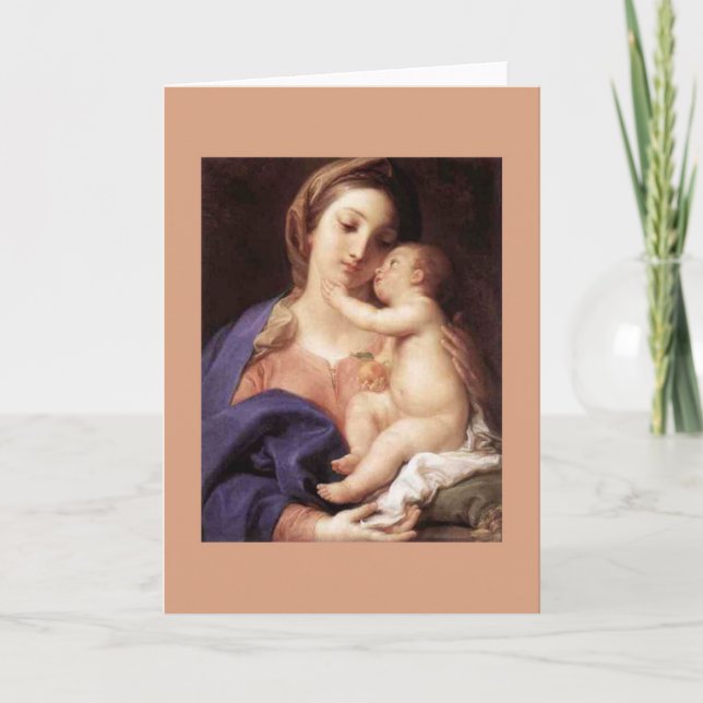 Cartes Pour Fêtes Annuelles Pompeo Batoni, 'Madonna et Child (Devant)