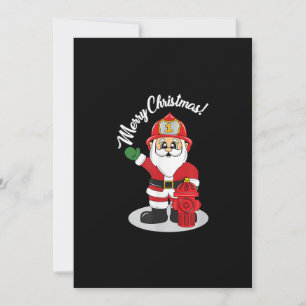 Cartes Pour Fêtes Annuelles Pompier de Noël Santa Hiver