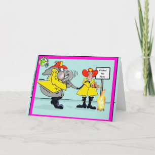 Cartes Pour Fêtes Annuelles Pompier, humour