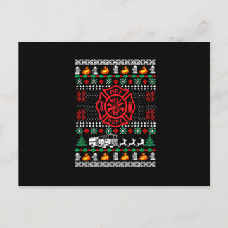 Cartes Pour Fêtes Annuelles Pompier Service d'Incendie Noël dégueu Drôle de No