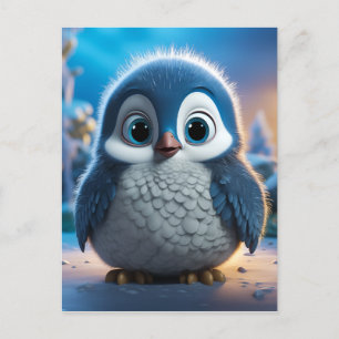 Cartes Pour Fêtes Annuelles Poncho - Un pingouin doux pour bébé