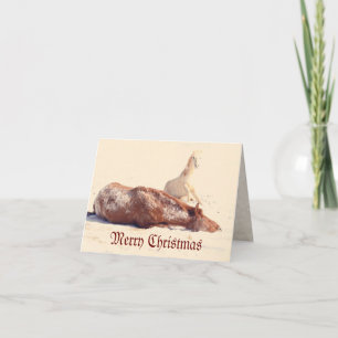Cartes Pour Fêtes Annuelles Ponies d'hiver dans la neige