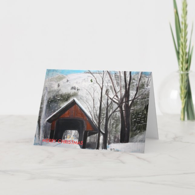CARTES POUR FÊTES ANNUELLES PONT COUVERT, MERRY NOËL (Devant)