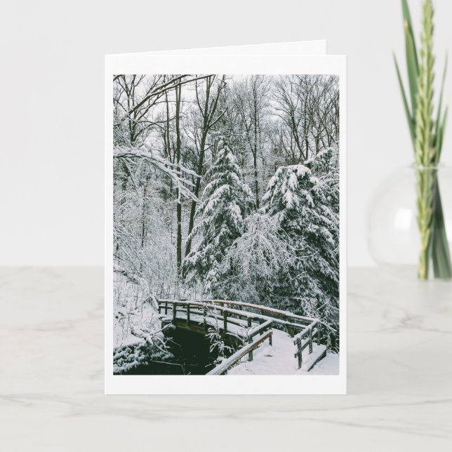 Cartes Pour Fêtes Annuelles Pont neigeux (Devant)