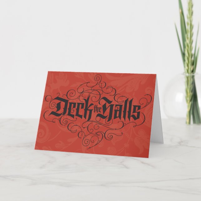Cartes Pour Fêtes Annuelles PONT Traditionnel LES HALLS Calligraphie Noël (Devant)