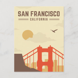 Cartes Pour Fêtes Annuelles Pont vintage Golden Gate