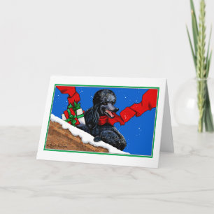 Cartes Pour Fêtes Annuelles Poodle noir en forfaits Noël Art