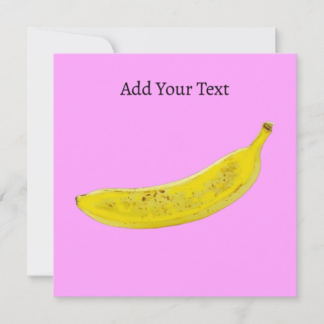 Cartes Pour Fêtes Annuelles Pop Art Banana rose Arrière - plan personnalisé (Devant)