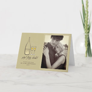 Cartes Pour Fêtes Annuelles Pop Fizz Clink Style Champagne Or Chic Photo