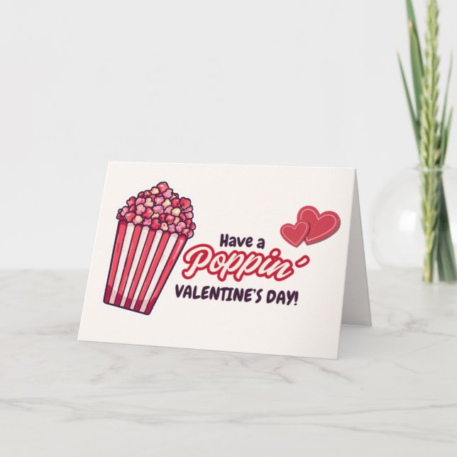 Cartes Pour Fêtes Annuelles Poppin Funny Valentine's Day Holiday Card (Devant)