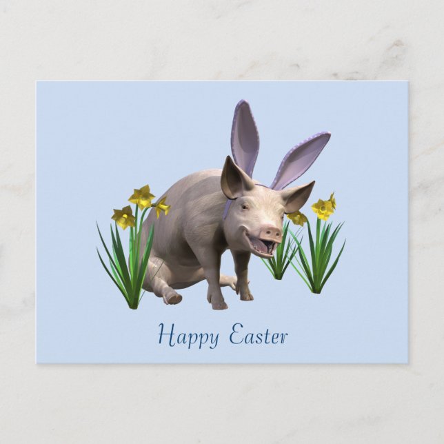 Cartes Pour Fêtes Annuelles Porc de Pâques (Devant)