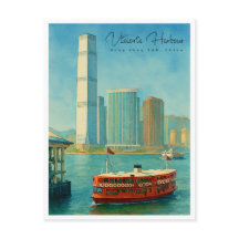 Port de Victoria Hong Kong Skyline Rétro