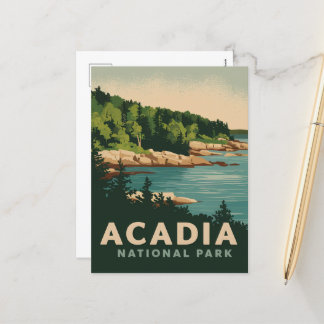 Cartes Pour Fêtes Annuelles Port du bar du parc national Retro Acadia