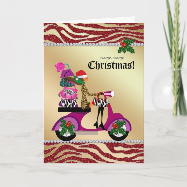 Cartes Pour Fêtes Annuelles Porte-bijoux de Noël Zebra (Devant)