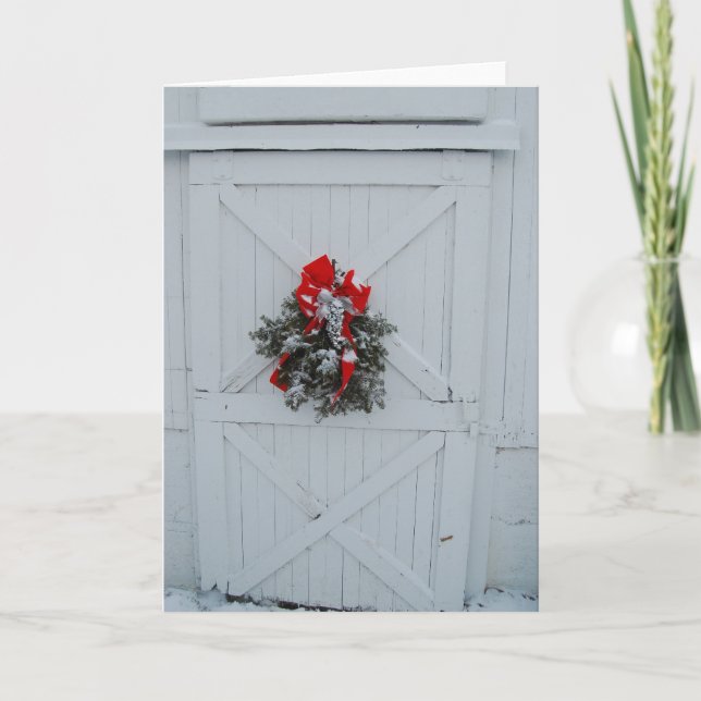 Cartes Pour Fêtes Annuelles Porte de la grange de Noël (Devant)
