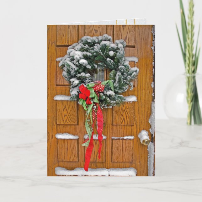 Cartes Pour Fêtes Annuelles Porte de Noël d'hiver (Devant)