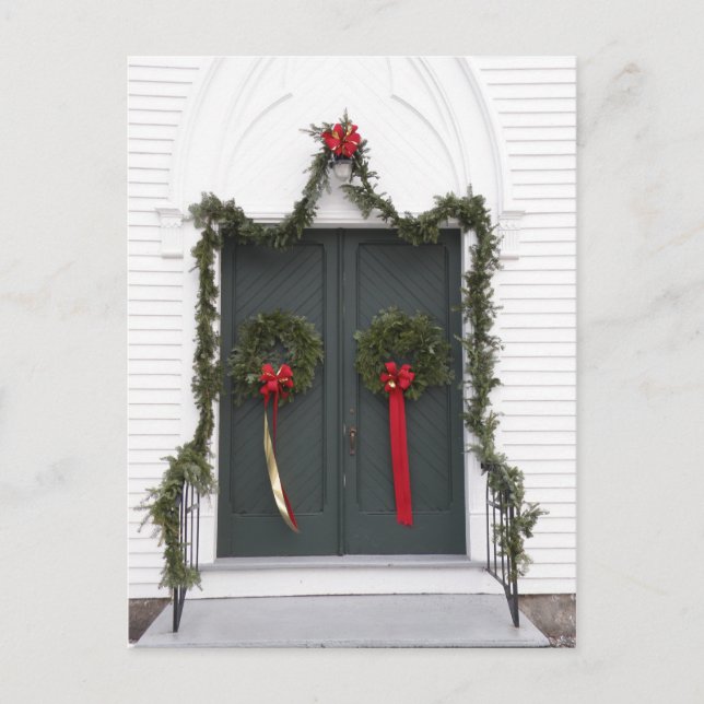 Cartes Pour Fêtes Annuelles Porte d'église à Noël (Devant)