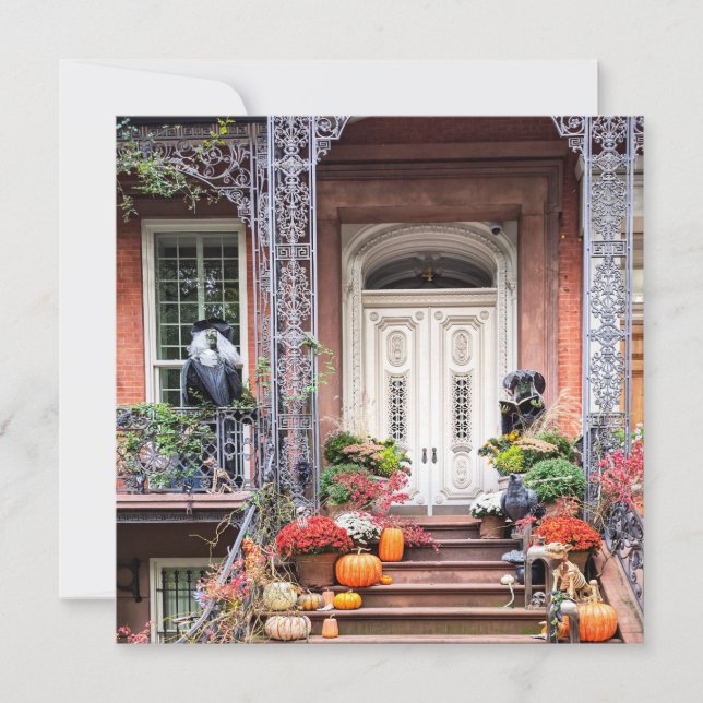 Cartes Pour Fêtes Annuelles Porte d'Halloween NYC (Devant)