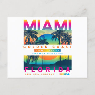 Cartes Pour Fêtes Annuelles Portez des t-shirts Miami Florida Miami Colorful S