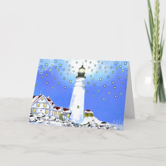 Cartes Pour Fêtes Annuelles Portland Head Light Christmas Card# 9 (Devant)