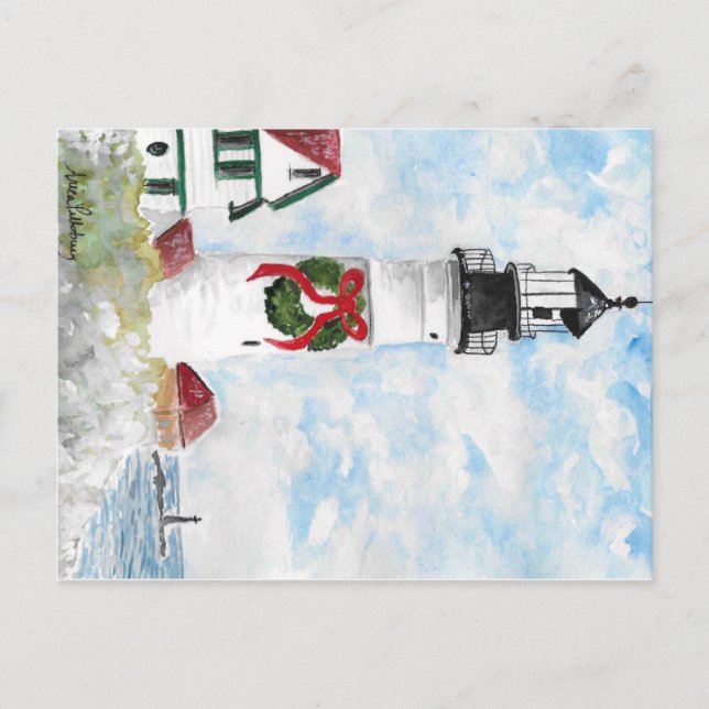 Cartes Pour Fêtes Annuelles Portland Headlight première neige (Devant)
